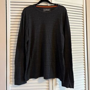 Men's Dark Grey Heathered Long Sleeve Shirt